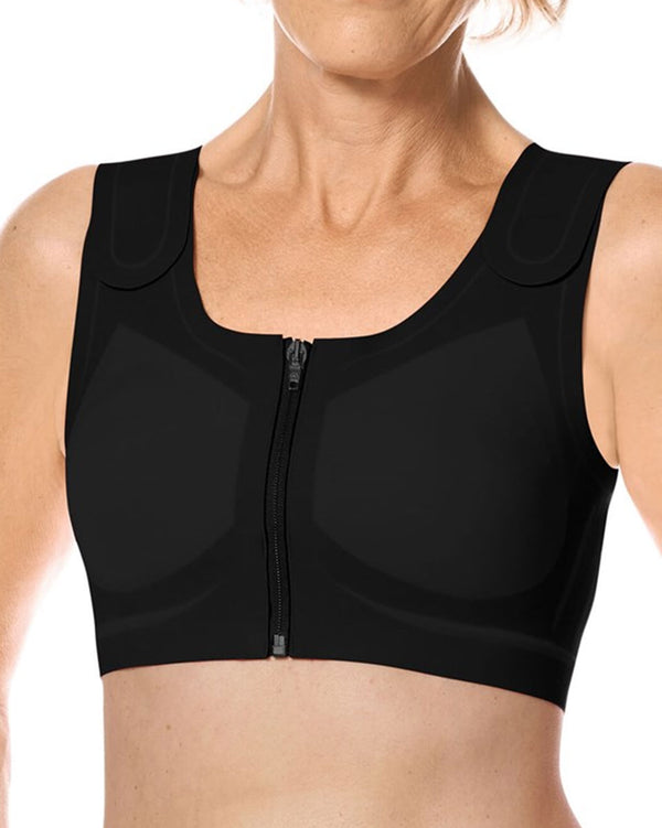 Amoena Lymph Flow Wire Free Front Closure Bra - Black