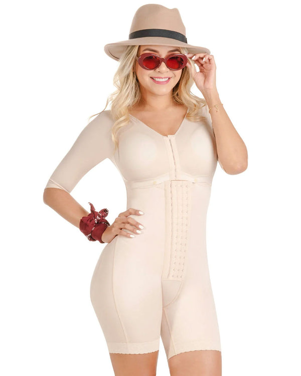 Fajas Sonryse Colombian Shapewear Bodysuit with Bra Post Surgery Body Shapers with Sleeves