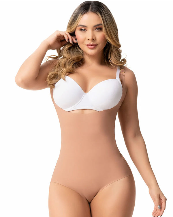 Fajas Sonryse Open Bust Tummy Control Panty Shapewear Bodysuit