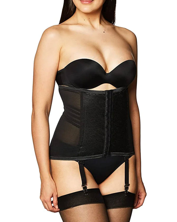 Rago Waist Trainer / Girdle With Garters Firm Shaping Black