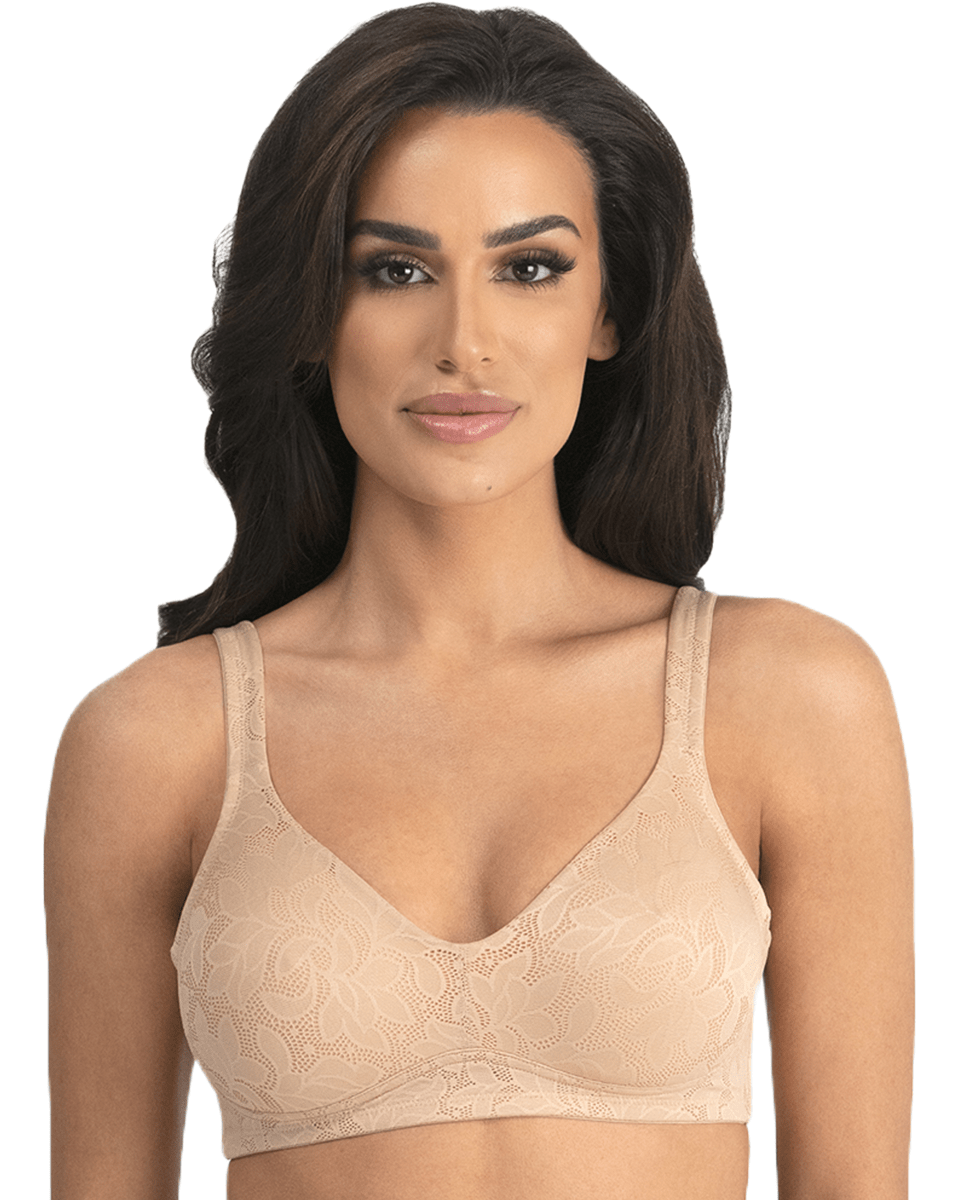 Wirefree Soft Jacquard Cotton Bra by Naturana Online, THE ICONIC