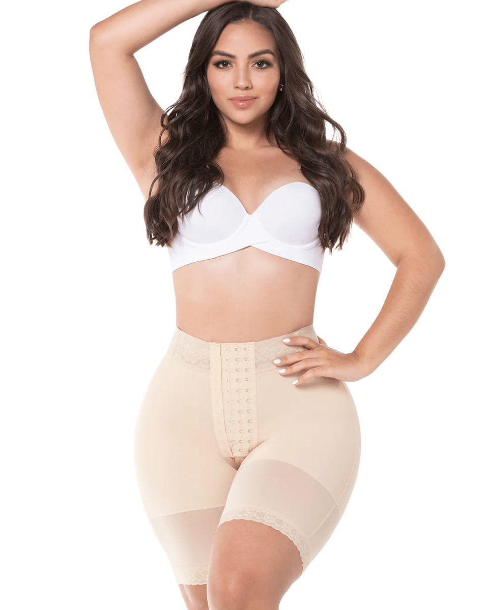 Fajas Mapale 509 Cross Back Support Mid Length Shapewear With Snap Button  Bra