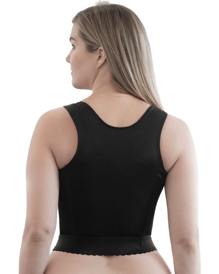 Rago Front Closure Back Support Long Line Bra Black