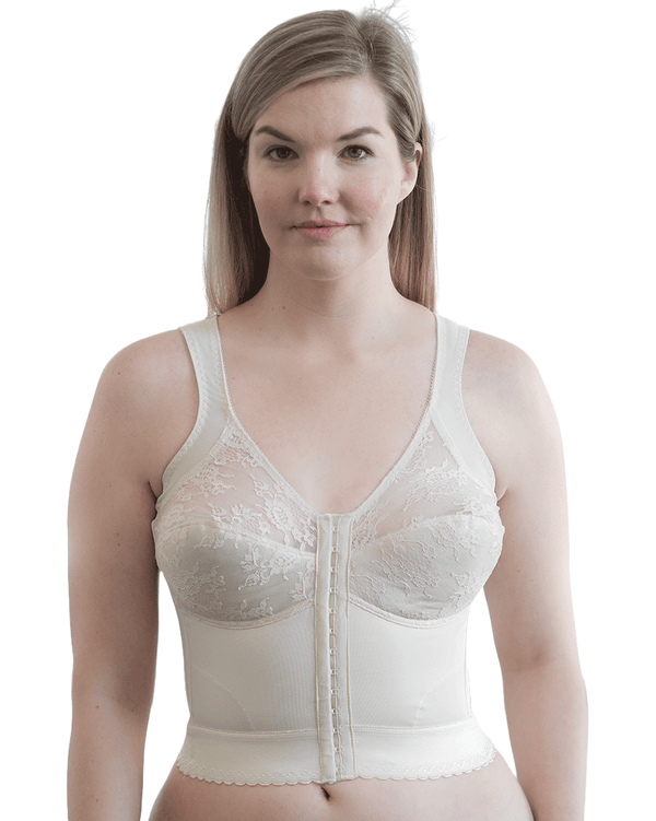 Rago Front Closure Back Support Long Line Bra Blush