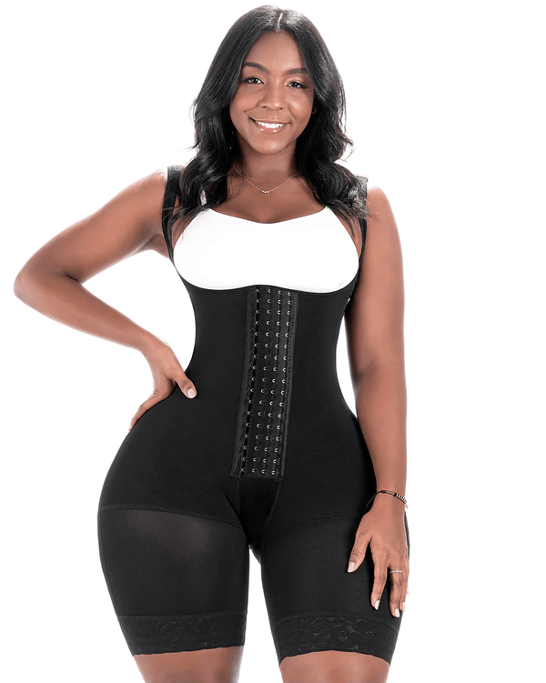 ShapewearUSA - Bling Shapers Colombian Faja Black with Butt Lift Curvy Hips 