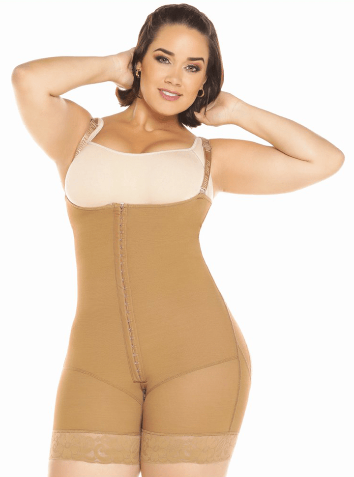 Equilibrium Post OP Compression Garment Open Bust Mid Thigh Bodysuit