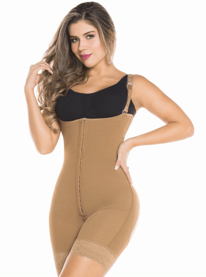 Equilibrium Post OP Compression Garment Open Bust Mid Thigh Bodysuit