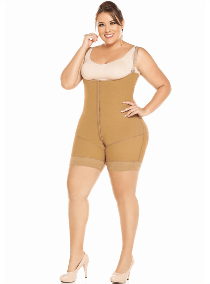 Equilibrium Post OP Compression Garment Open Bust Mid Thigh Bodysuit