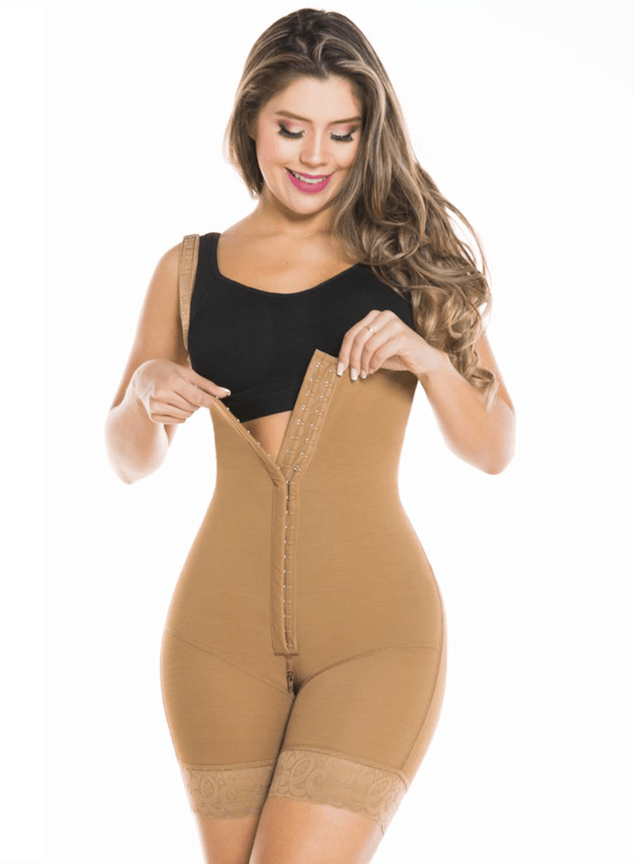 Equilibrium Post OP Compression Garment Open Bust Mid Thigh Bodysuit