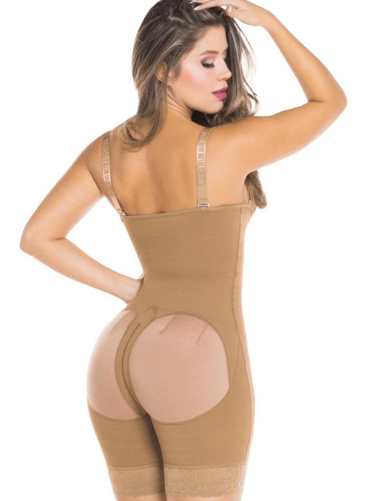 Fresh & Light with Mid-High Compression Body Shaper Bodysuit for women  Open-Bust Thong Bodysuit mid-body Girdle 
