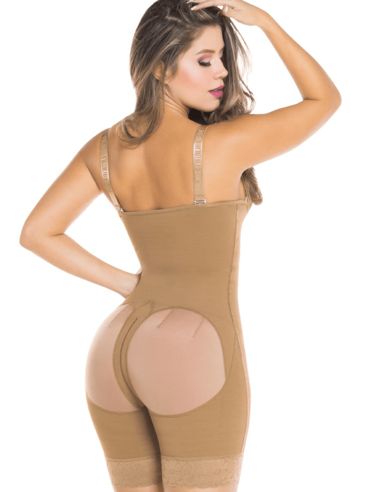 Equilibrium Post OP Compression Garment Open Bust Mid Thigh Bodysuit