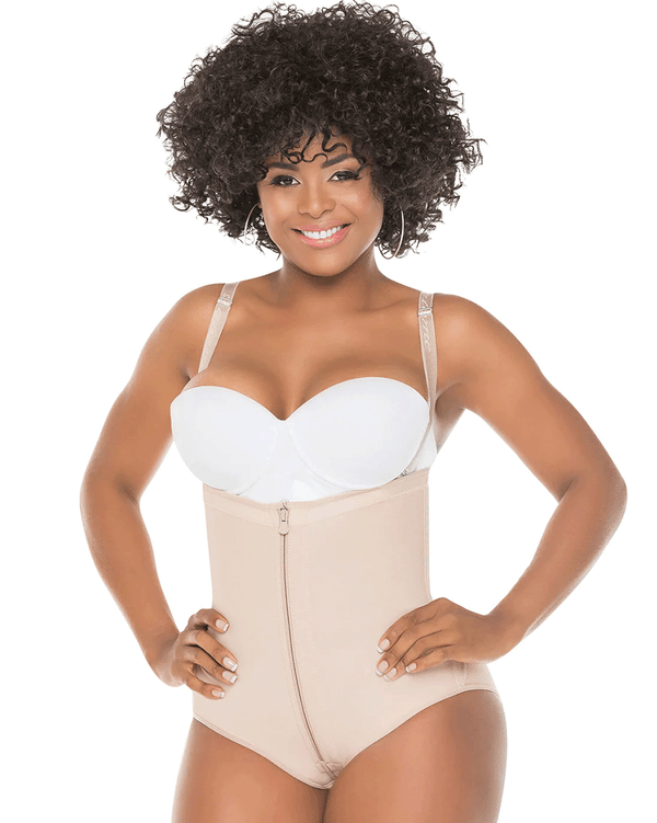 Fajas Salome Strapless Butt Lifter Panty Bodysuit Open-Bust Tummy Control Shapewear for Women Powernet