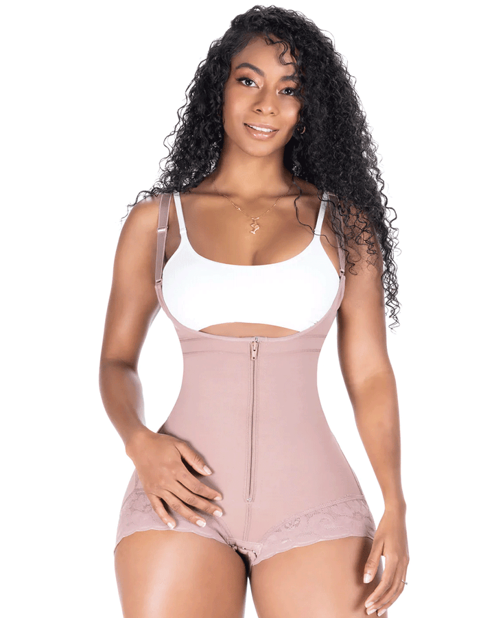 Fajas Sonryse Post-Op & Postpartum Faja Open Bust Panty Shapewear Bodysuit