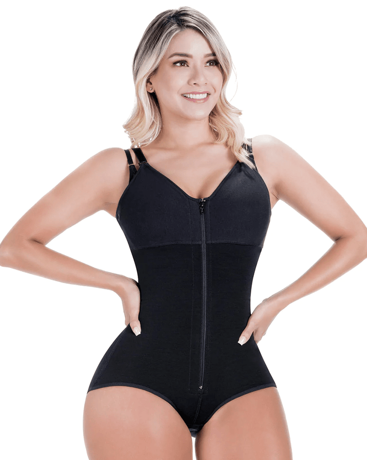 Fajas Sonryse Postpartum Faja after Tummy Tuck Post-Op Open Bust Panty Shapewear Bodysuit Powernet