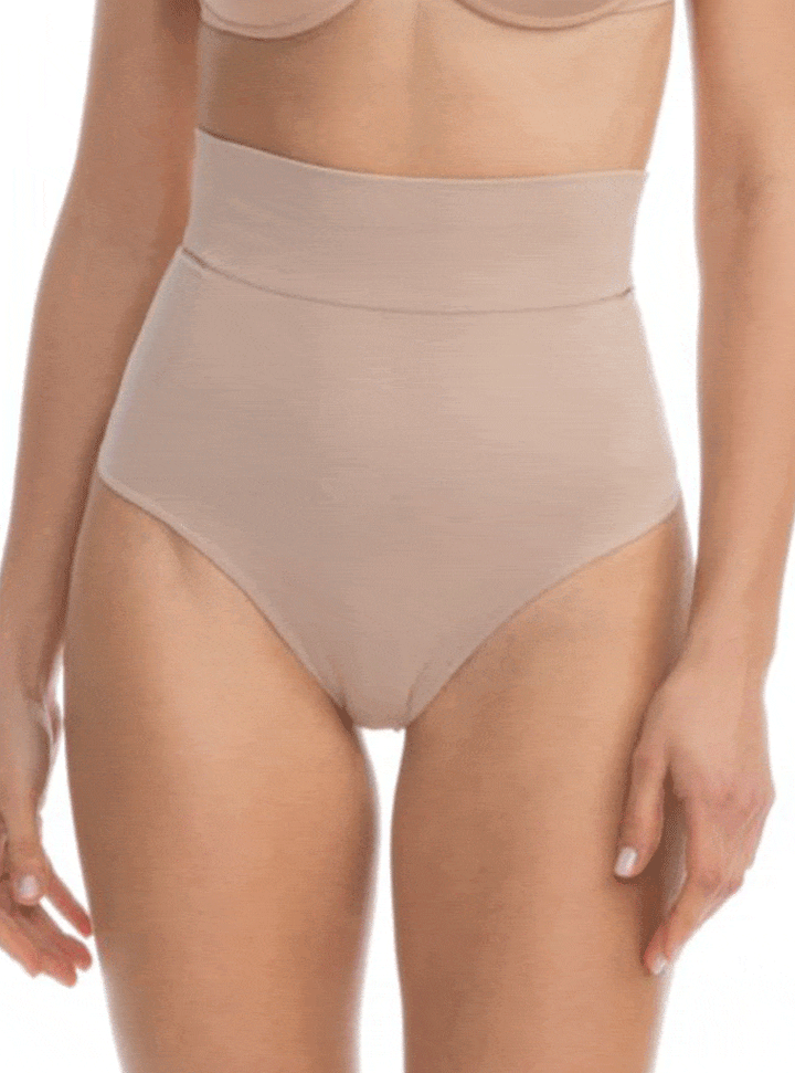 FarmaCell High-Waisted Shaping Control Thong With Flat Belly Effect