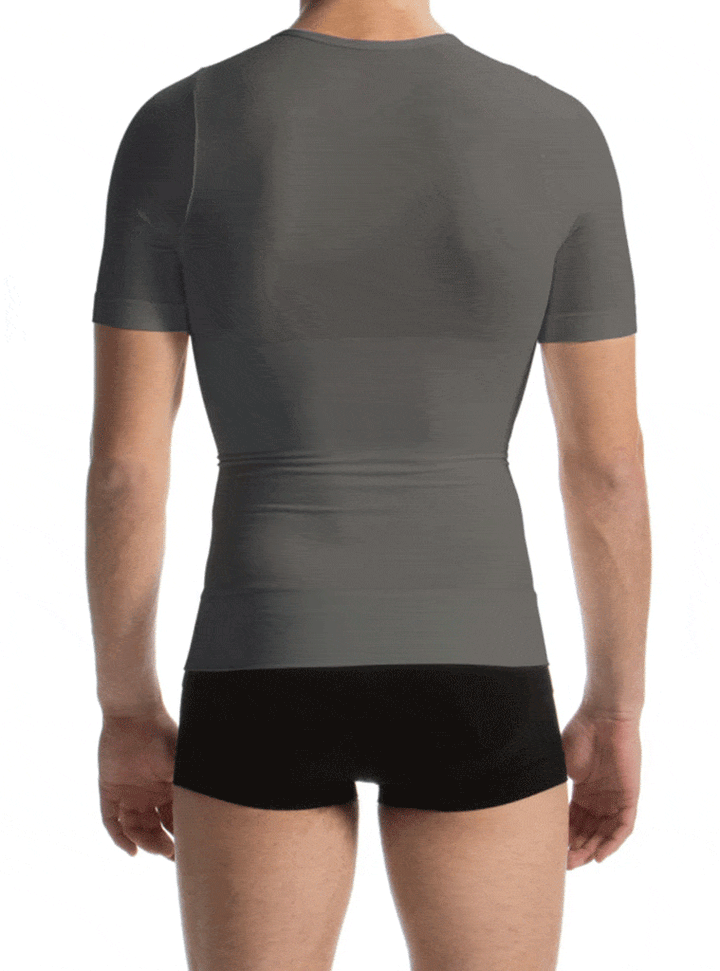 FarmaCell Men's Short Sleeve Tummy Control Body Shaping T-Shirt