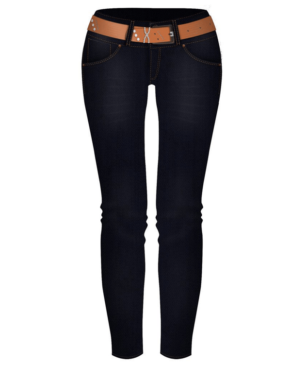 Laty Rose Butt Lifter Blue Denim Jeans