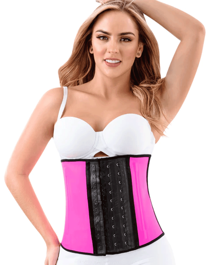 Laty Rose Latex Waist Trainer Cincher 3 Rows Of Hooks ShapewearUSA