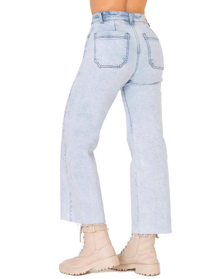 Lowla Wide Leg Bootcut Colombian Jeans with Removable Pads