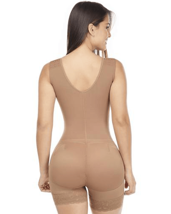 MariaE Fajas Full Post-Op Bodysuit for Women with Bra and Mid Thigh