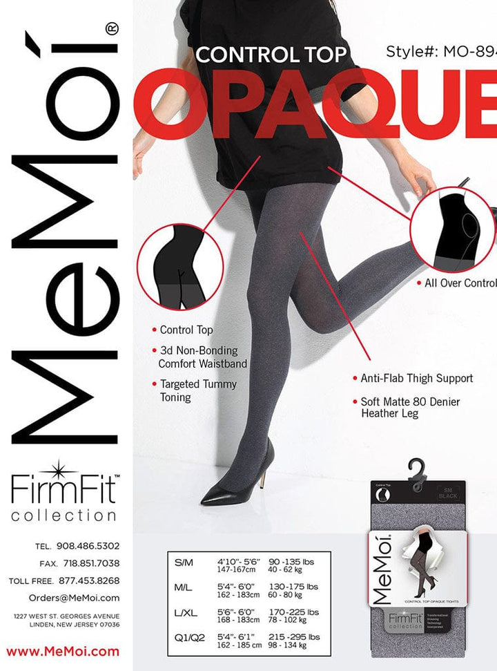 MeMoi Firmfit Heather Control Top Tights