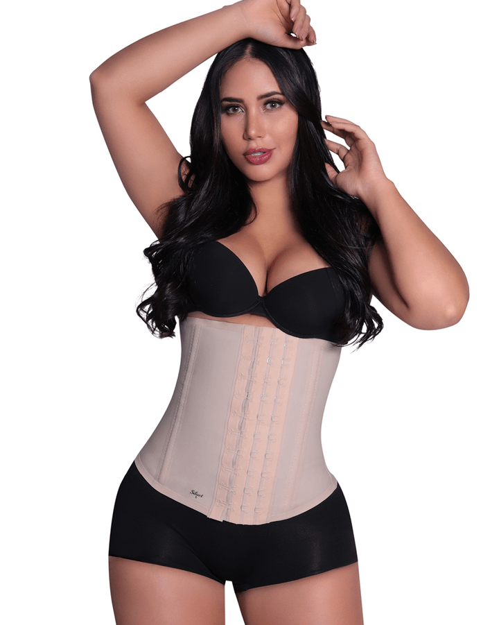 Siluet Classic Latex Waist Cincher Lined in Black Cotton