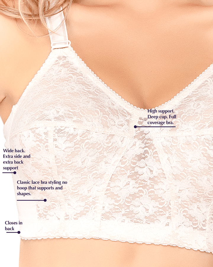 Siluet Extra Coverage Support Wireless Bra with Lace Cups