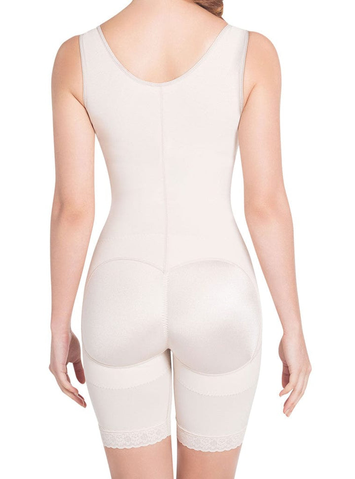 Siluet Extra-Strength Compression Wide Straps Mid-Thigh Bodysuit Slimming Shaper with latex